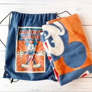 Walt Disney World Drawstring Bag & Fleece Blanket